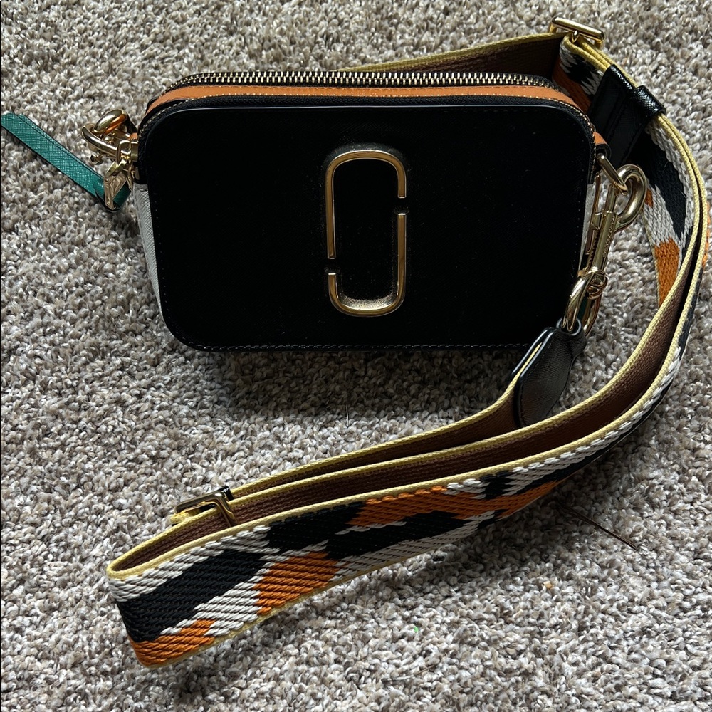 Marc Jacobs Snapshot Crossbody Bag Black/Honey Ginger